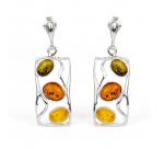 LUCIDA Multicolour Baltic Amber Silver Earrings 